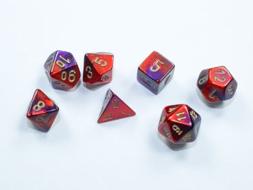 Gemini - Mini-hedral - Purple-Red w/Gold - 7-Die Set