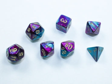 Gemini - Mini-hedral - Purple-Teal w/Gold - 7-Die Set