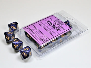 Speckled - Golden Cobalt - Set of Ten d10s