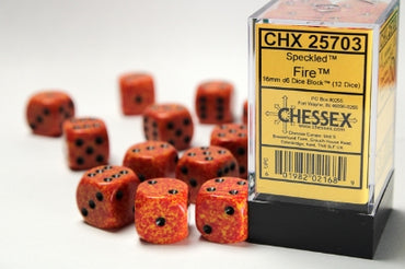 Speckled - Fire - 16mm d6 Dice Block (12 dice)