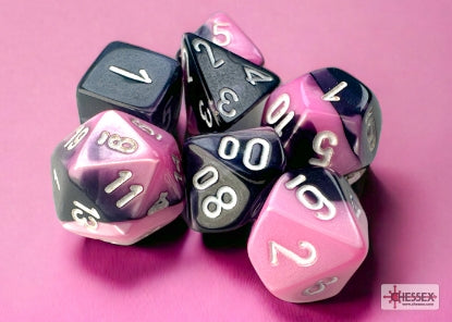 Gemini - Mini-hedral - Black-Pink w/White - 7-Die Set