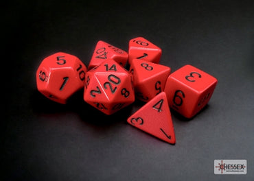 Opaque - Red w/Black - Polyhedral 7-Dice Set