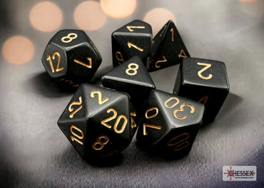 Opaque - Black w/Gold - Polyhedral 7-Dice Set