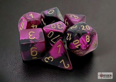 Gemini - Black-Purple w/Gold - Polyhedral 7-Die Set