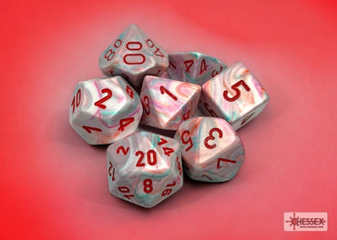 Festive - Pop Art w/Red - Polyhedral 7-Dice Set