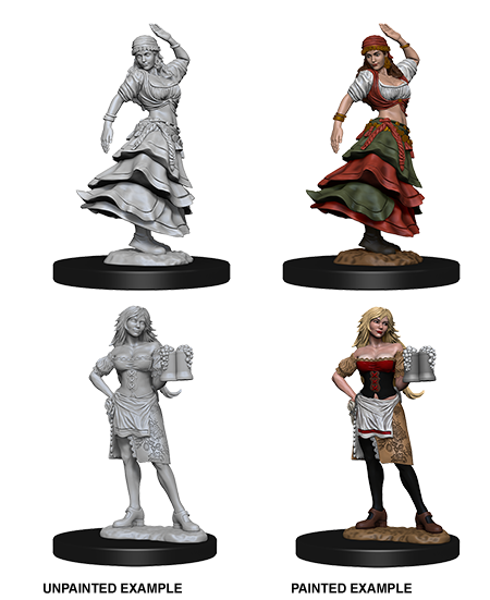 Pathfinder Deep Cuts Unpainted Miniatures: Bartender/Dancing Girl