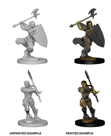 Pathfinder Deep Cuts Unpainted Minis: Half-Orc Female Barbarian