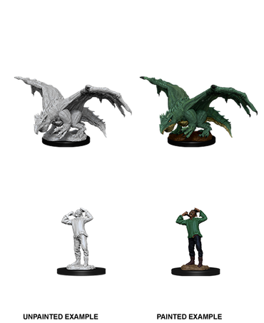 D&D Nolzur's Marvelous Miniatures: Green Dragon Wyrmling & Afflicted Elf